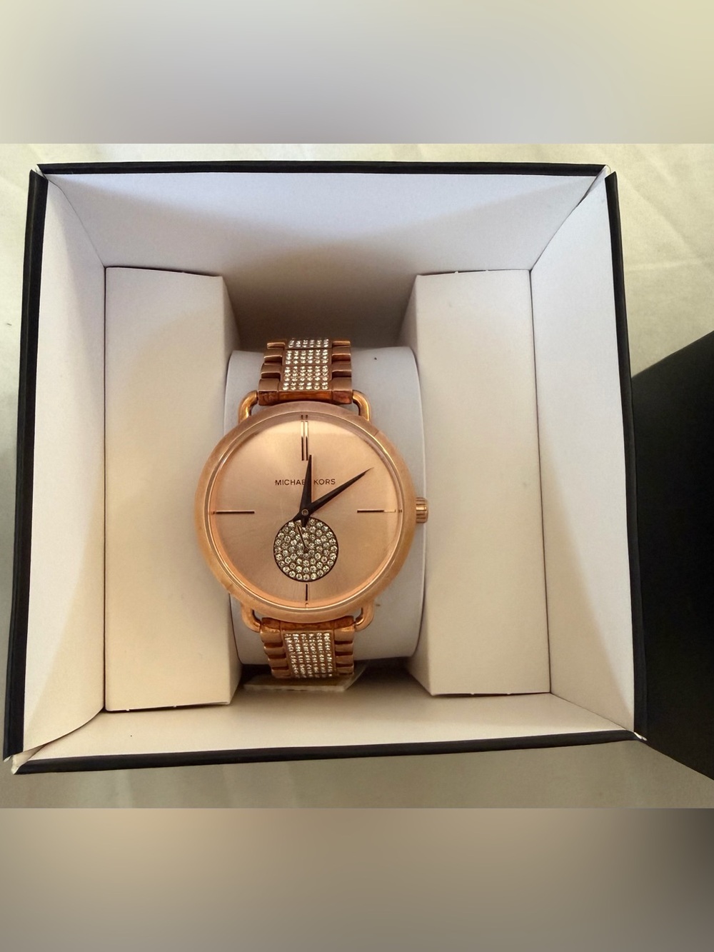 Michael Kors Rose Gold Tone Women's Watch with Pavé Accents
